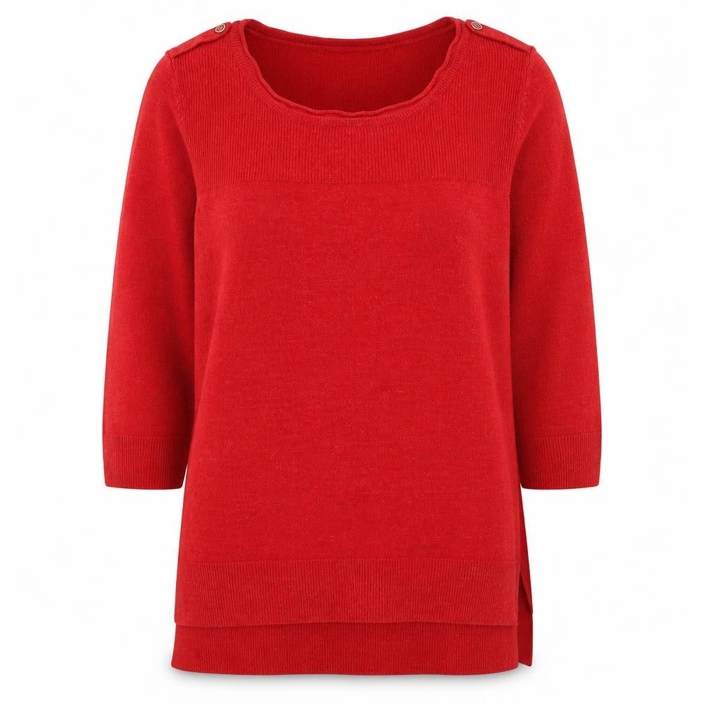 F&F Womens Red Round Neck  Polyester Pullover Jumper Size L