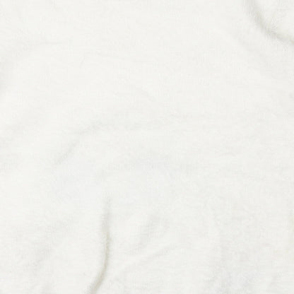 Preloved Klass Womens White Round Neck  Polyamide Pullover Jumper Size XL - Label