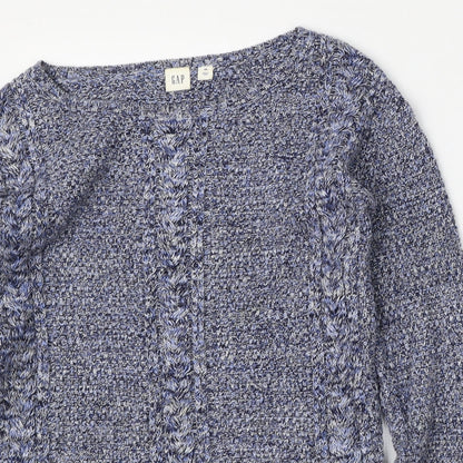 Preloved Gap Mens Blue Round Neck  Cotton Pullover Jumper Size XS - Detail