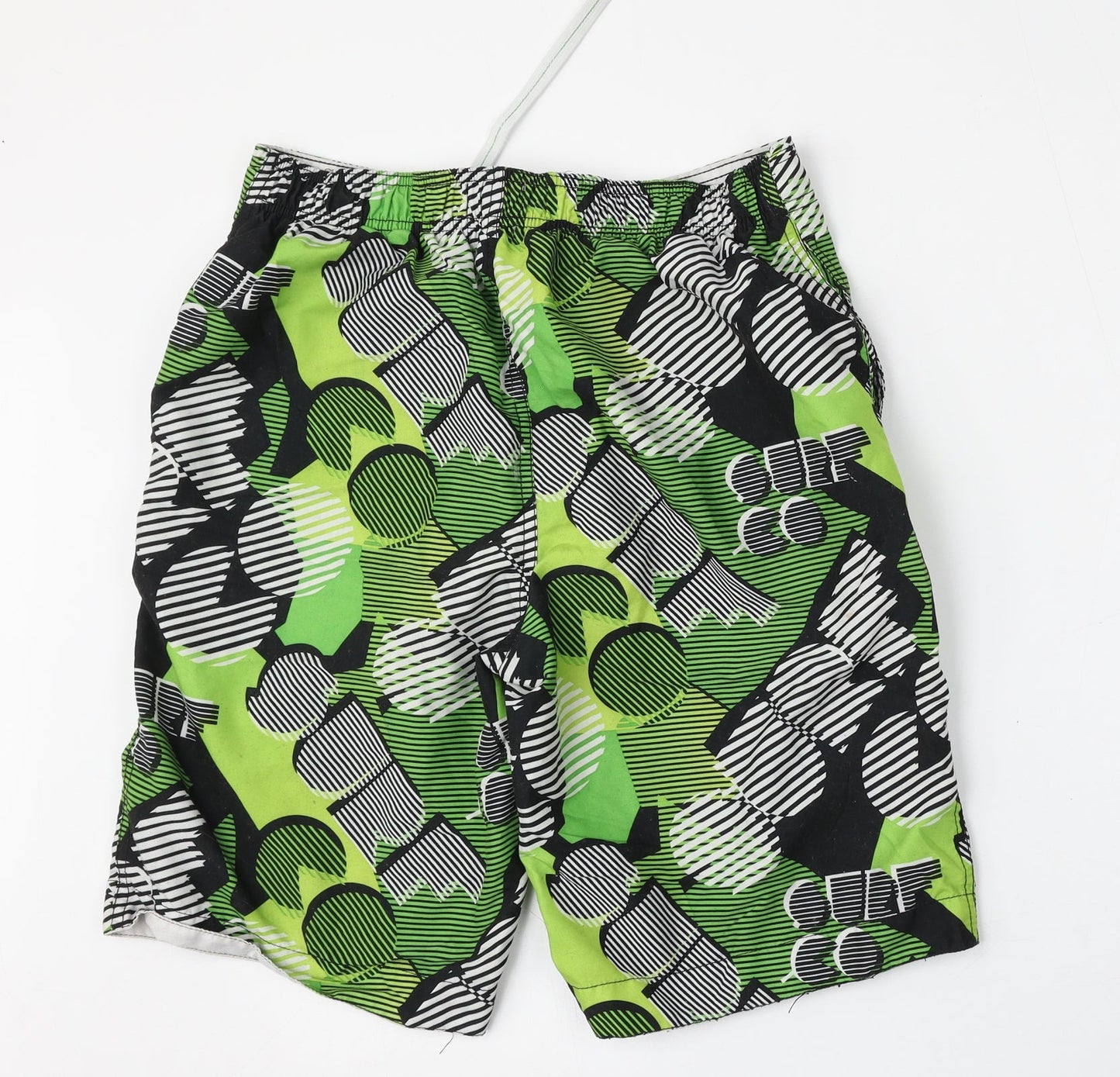 Surf 65 Central Mens Green Geometric Polyester Athletic Shorts Size M L11 in Regular Tie