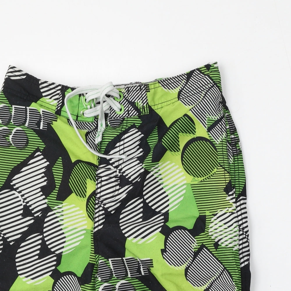 Surf 65 Central Mens Green Geometric Polyester Athletic Shorts Size M L11 in Regular Tie