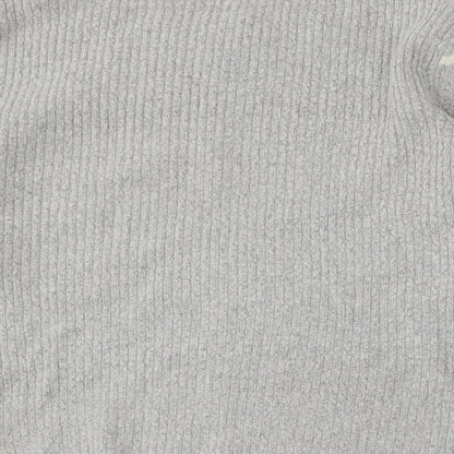 Principles Womens Grey Round Neck Striped Acrylic Pullover Jumper Size 14