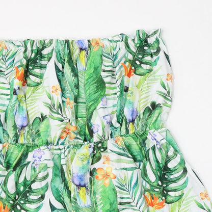 Boohoo Womens Multicoloured Floral Polyester Shift  Size L  Square Neck
