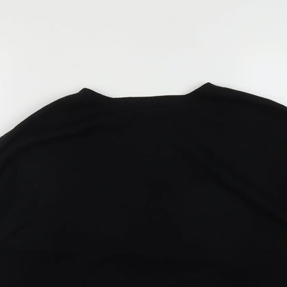 Gallery Womens Black Round Neck  Viscose Pullover Jumper Size M