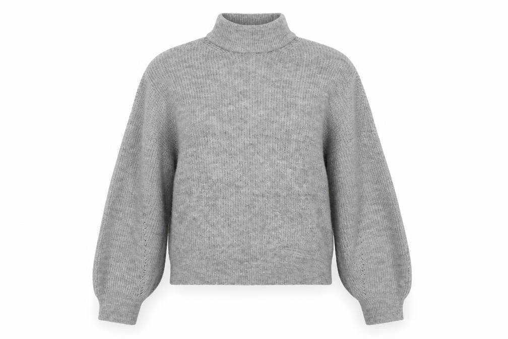 New Look Womens Grey High Neck  Acrylic Pullover Jumper Size M