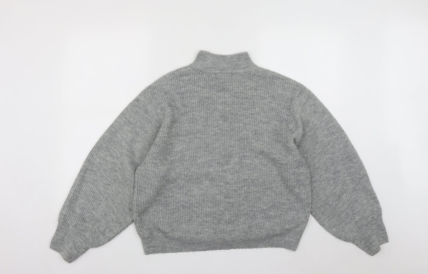 New Look Womens Grey High Neck  Acrylic Pullover Jumper Size M