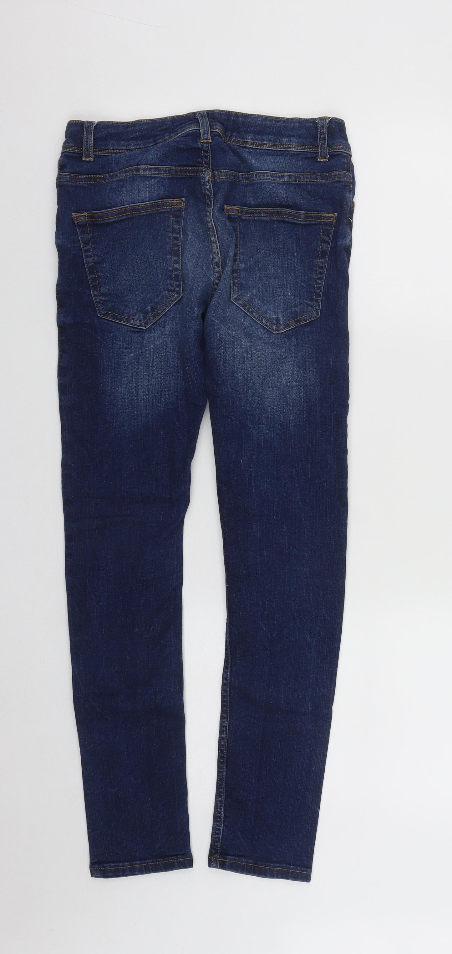 Preworn Mens Blue  Cotton Skinny Jeans Size 28 in L27 in Regular Zip