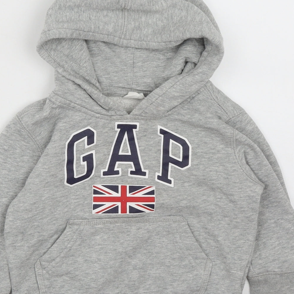 Gap Boys Grey  Cotton Pullover Hoodie Size 2 Years