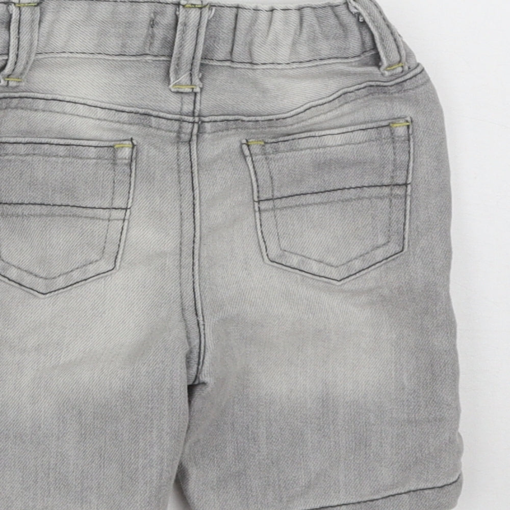 Denim Co Boys Grey  Cotton Cropped Jeans Size 6-9 Months  Button