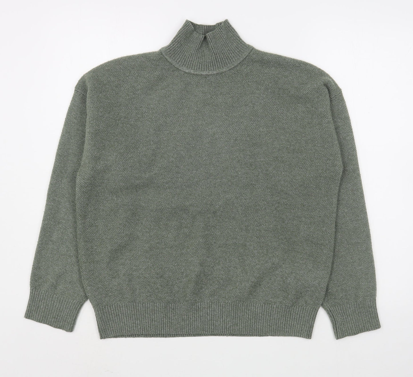 Marks and Spencer Womens Green Roll Neck  Polyester Pullover Jumper Size S