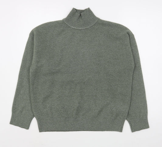 Marks and Spencer Womens Green Roll Neck  Polyester Pullover Jumper Size S