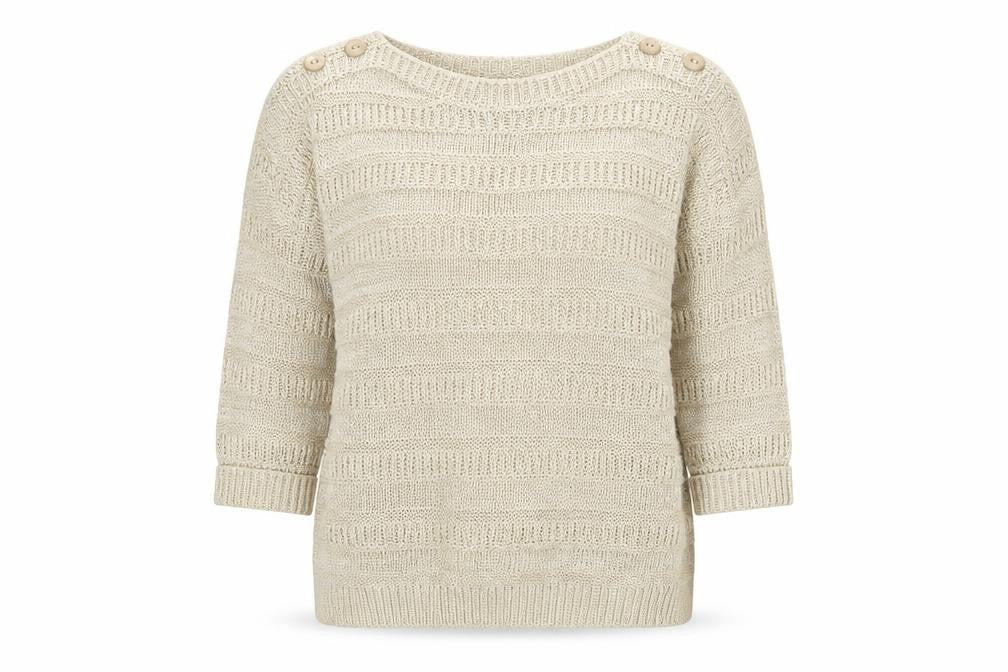 M&Co Womens Beige Boat Neck  Acrylic Pullover Jumper Size M