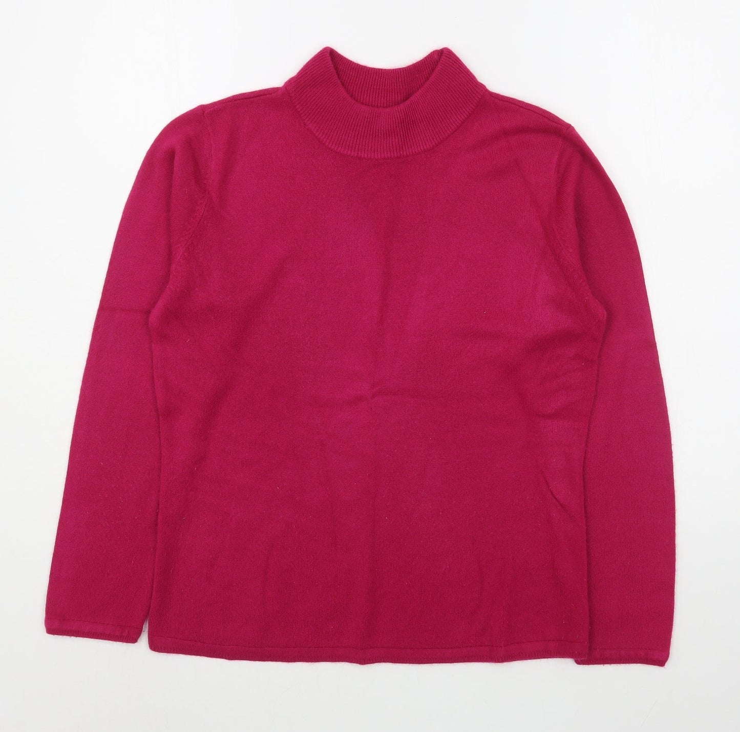 Bm Collection Womens Pink Round Neck  Acrylic Pullover Jumper Size S