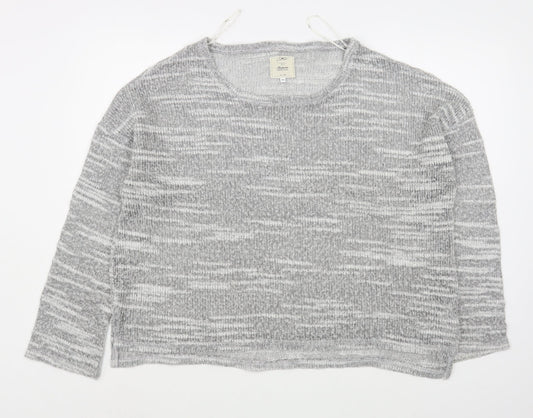 New Look Womens Grey Boat Neck  Polyester Pullover Jumper Size 18