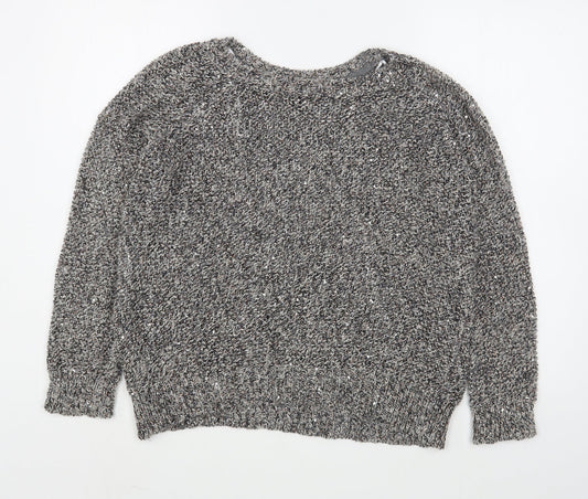 Dorothy Perkins Womens Grey Boat Neck  Polyester Pullover Jumper Size 8