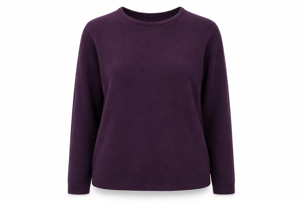 Intuition Womens Purple Round Neck  Acrylic Pullover Jumper Size 12