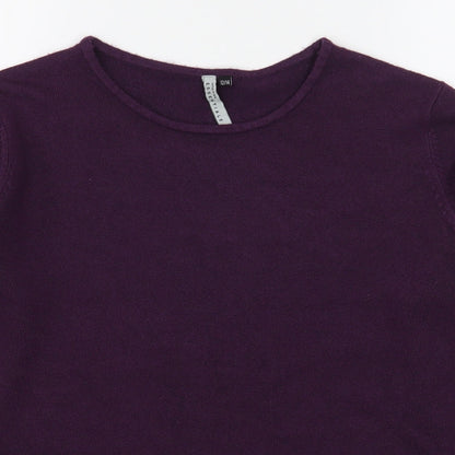 Intuition Womens Purple Round Neck  Acrylic Pullover Jumper Size 12