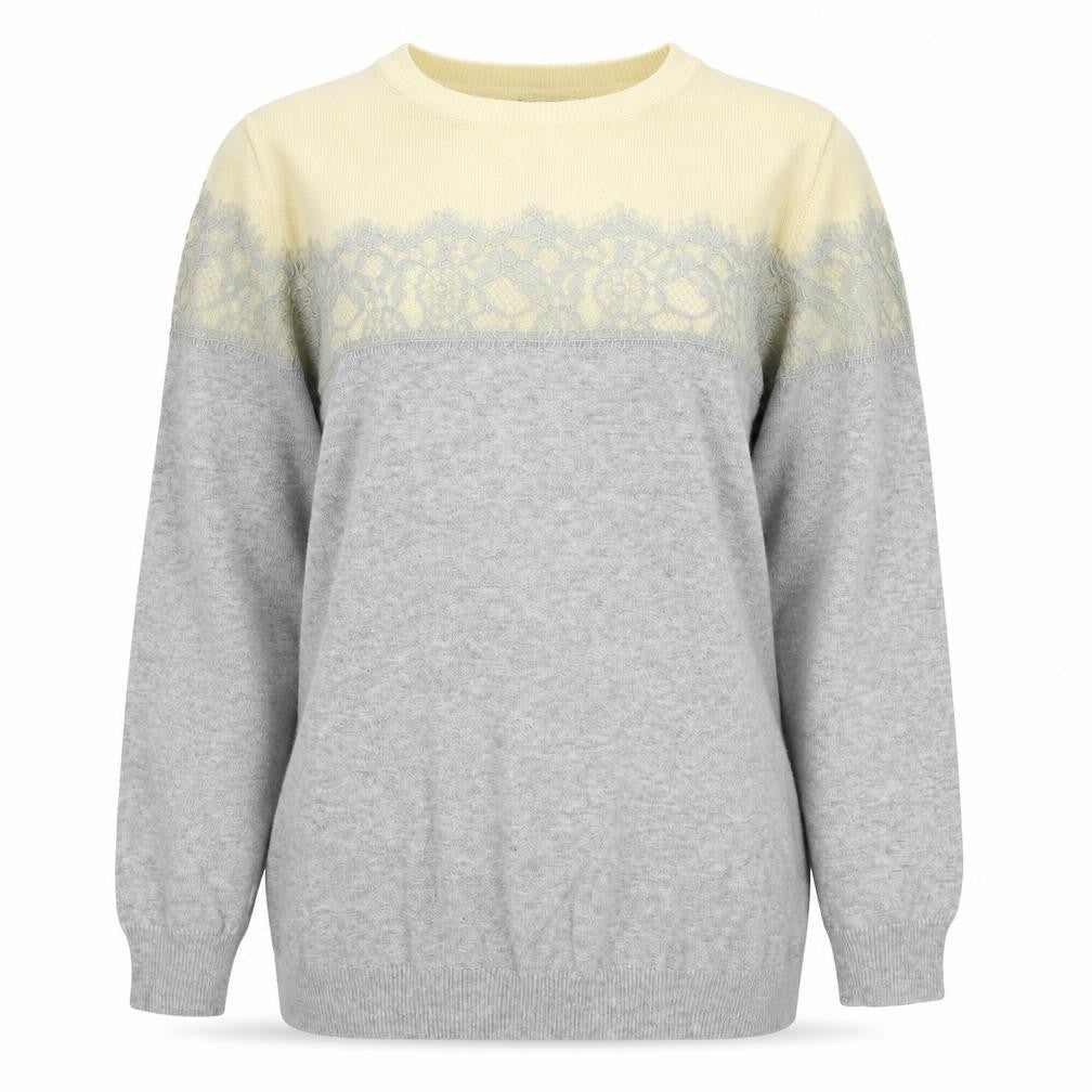 F&F Womens Grey Round Neck  Cotton Pullover Jumper Size 8