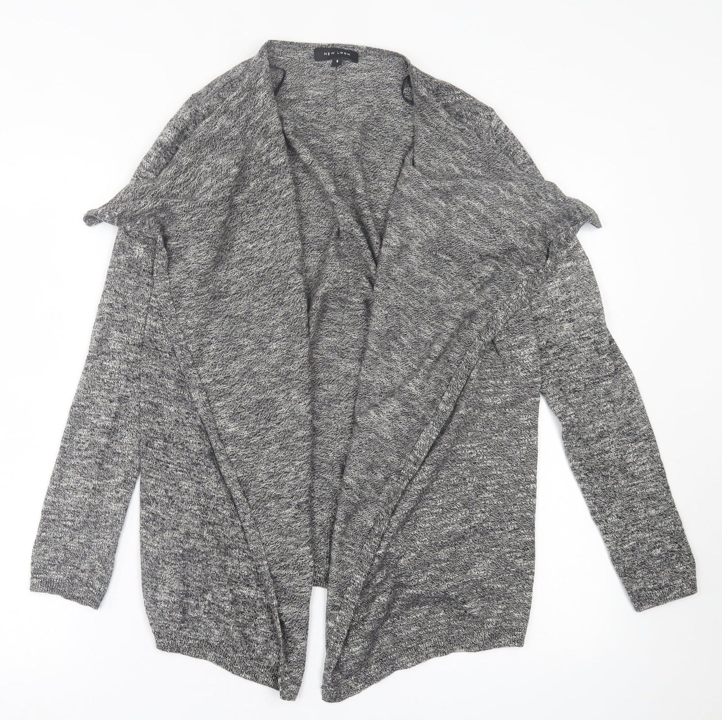 New Look Womens Grey V-Neck  Cotton Cardigan Jumper Size 8
