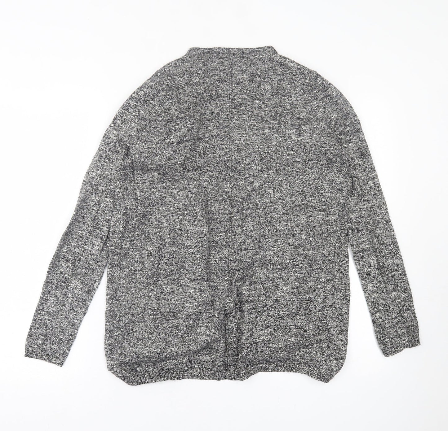 New Look Womens Grey V-Neck  Cotton Cardigan Jumper Size 8