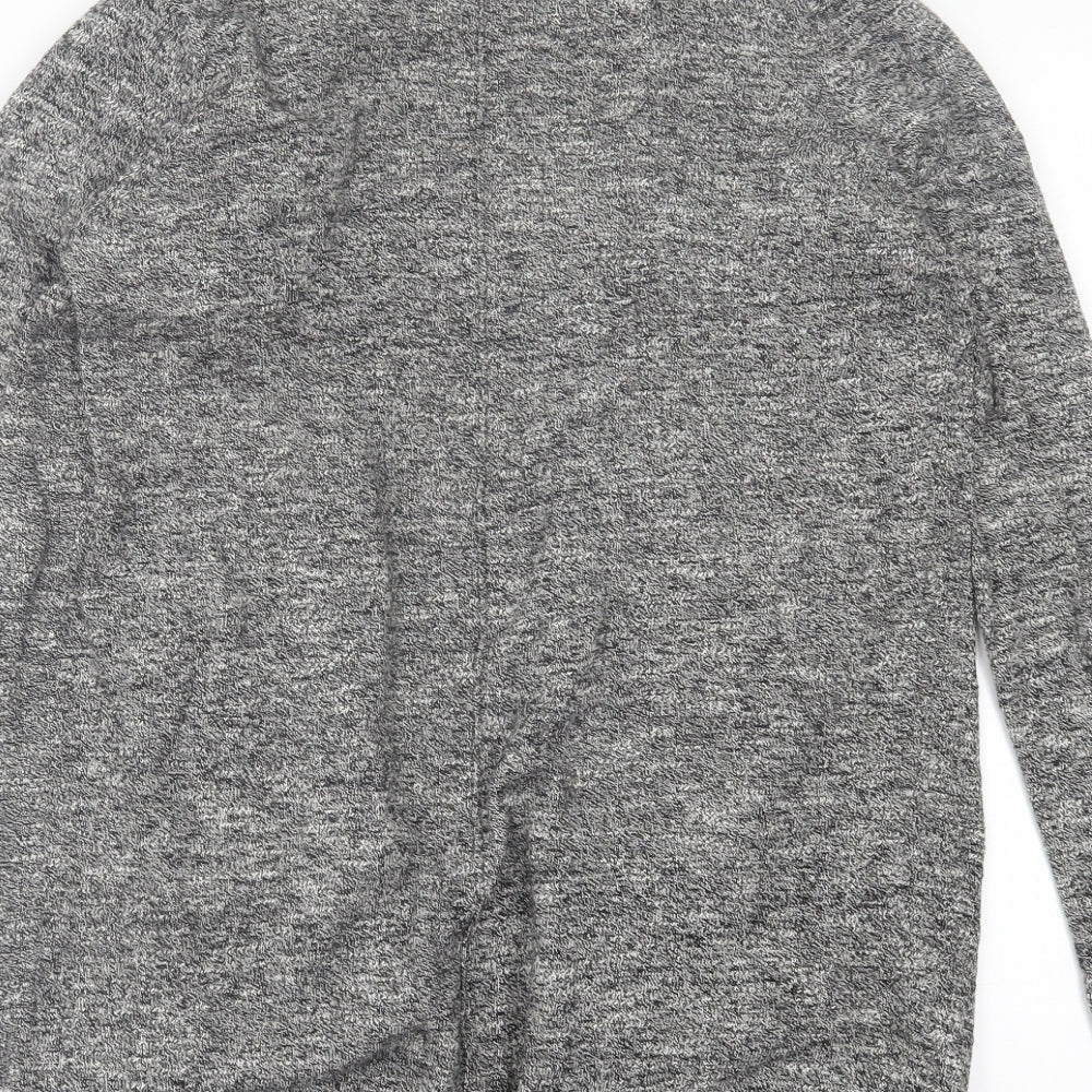 New Look Womens Grey V-Neck  Cotton Cardigan Jumper Size 8