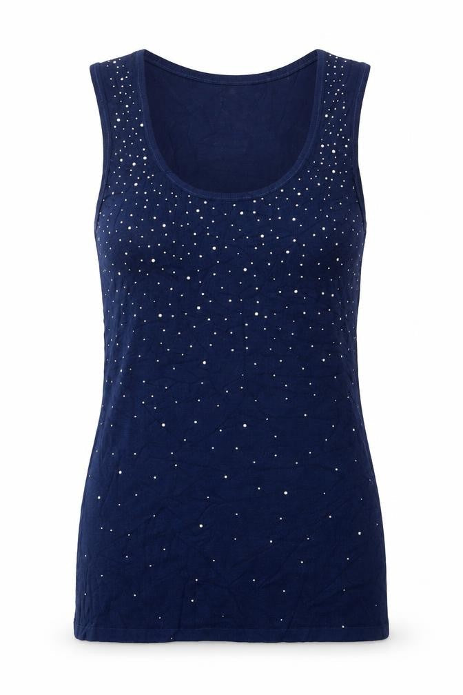 London Womens Blue  Viscose Basic Tank Size S Scoop Neck