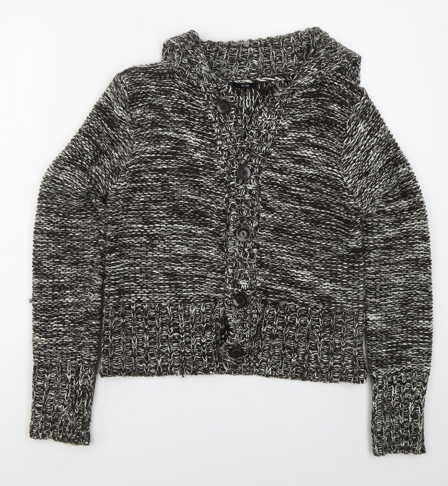 Evie Womens Brown Collared  Acrylic Cardigan Jumper Size 14