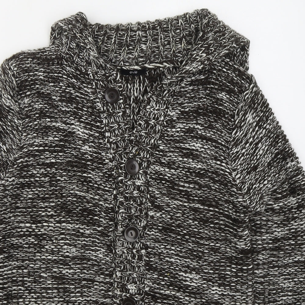 Evie Womens Brown Collared  Acrylic Cardigan Jumper Size 14