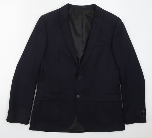 River Island Mens Blue  Polyester Jacket Suit Jacket Size 42