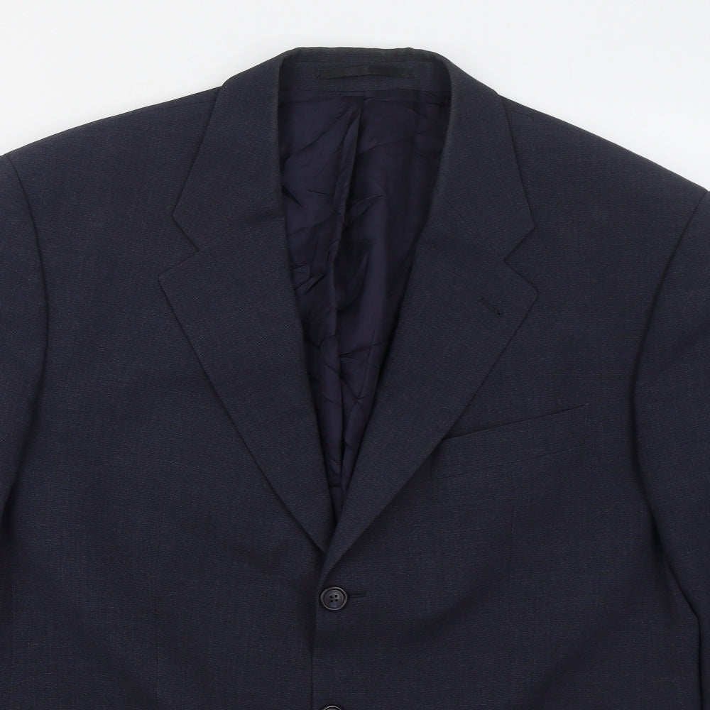 Baulmer Mens Blue  Polyester Jacket Suit Jacket Size 44