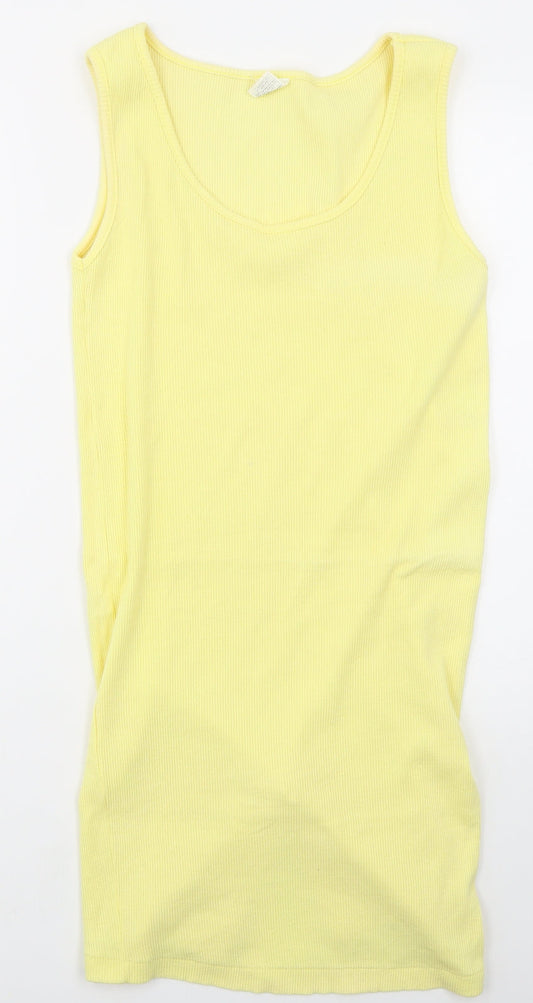 G.I Womens Yellow  Cotton Tank Dress  Size 10  Scoop Neck Pullover