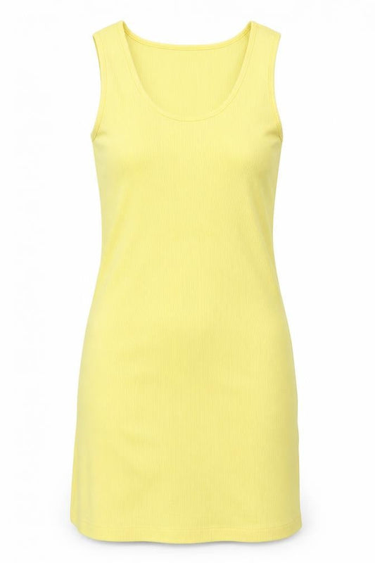 G.I Womens Yellow  Cotton Tank Dress  Size 10  Scoop Neck Pullover