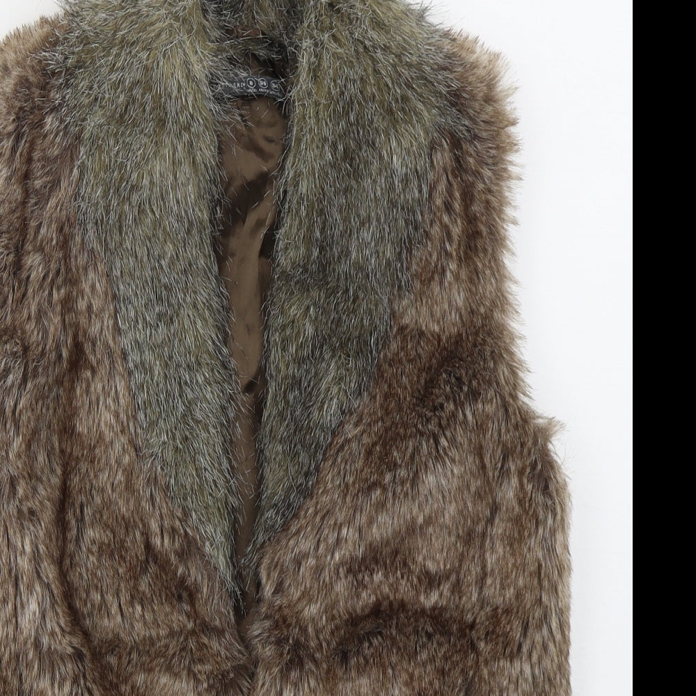 Atmosphere Womens Brown   Gilet Jacket Size 8  Hook & Eye