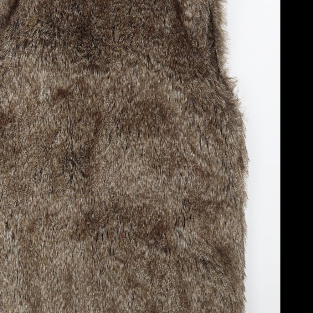 Atmosphere Womens Brown   Gilet Jacket Size 8  Hook & Eye