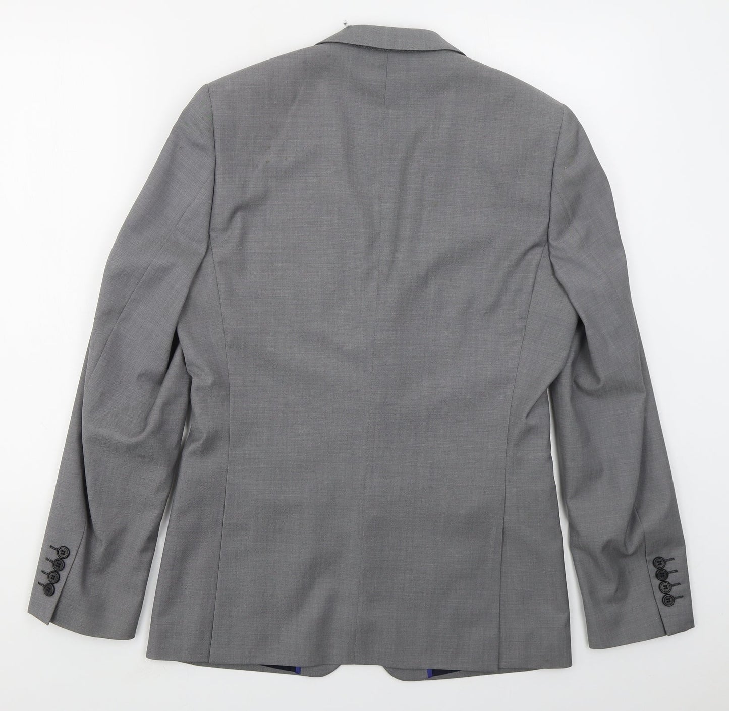 Topman Mens Grey  Polyester Jacket Suit Jacket Size 36