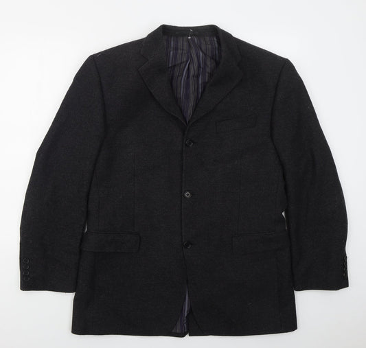 Van Kollem Mens Grey  Wool Jacket Suit Jacket Size 42