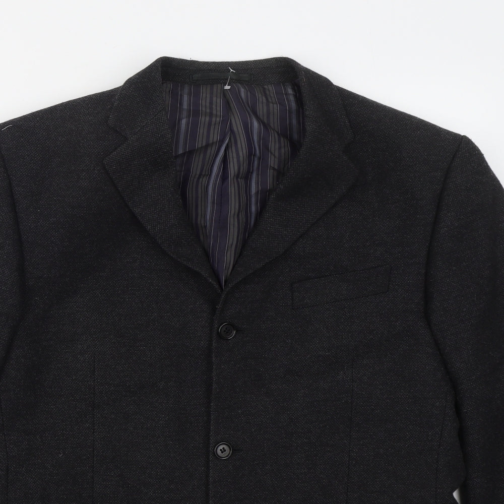 Van Kollem Mens Grey  Wool Jacket Suit Jacket Size 42