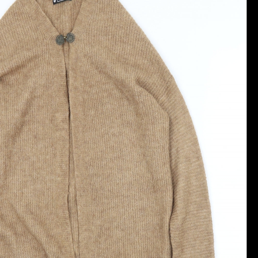 Avenue Womens Brown Round Neck  Acrylic Cardigan Jumper Size 12