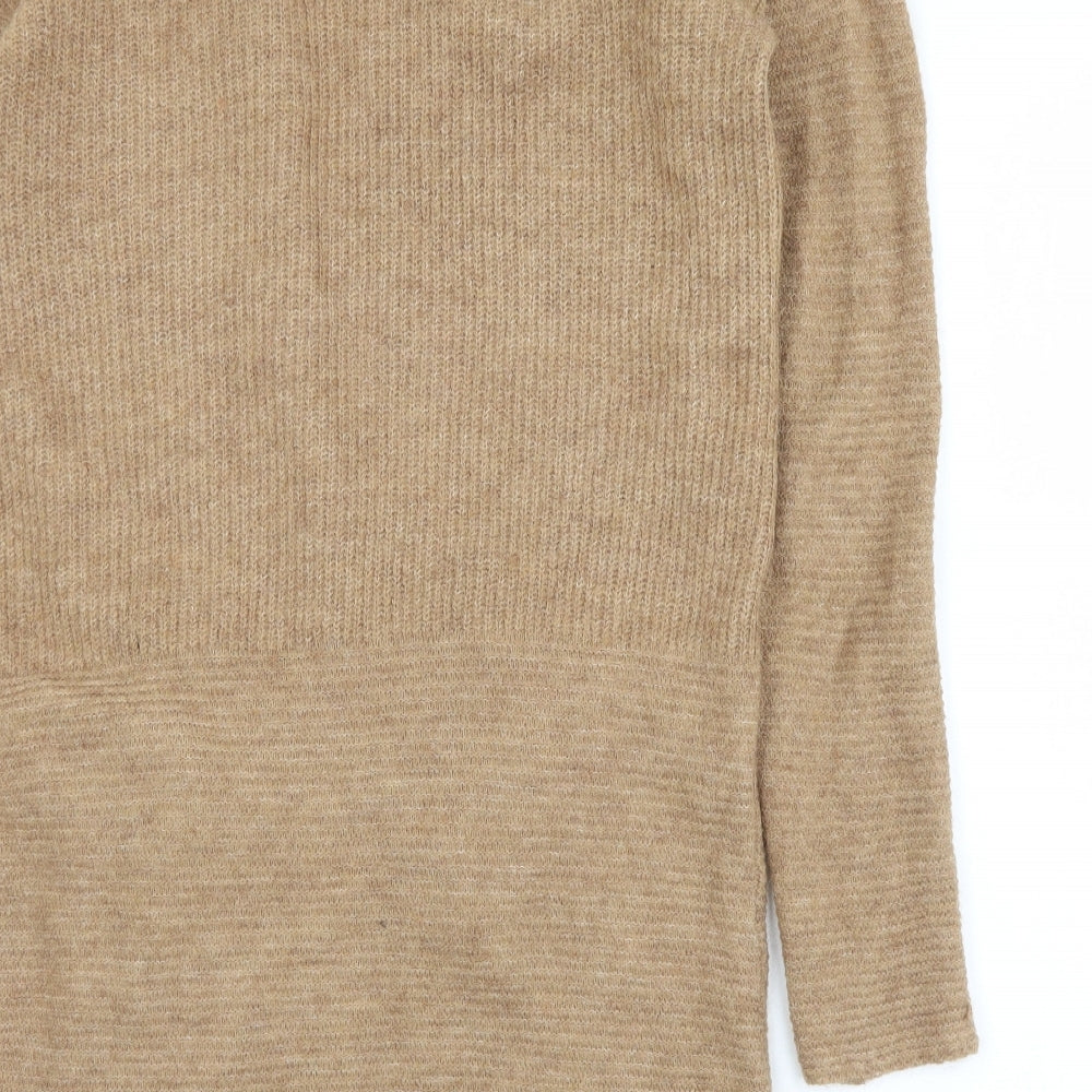 Avenue Womens Brown Round Neck  Acrylic Cardigan Jumper Size 12