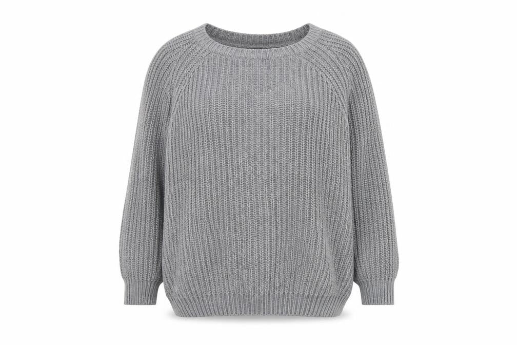 French Connection Womens Grey Round Neck  Cotton Pullover Jumper Size XS