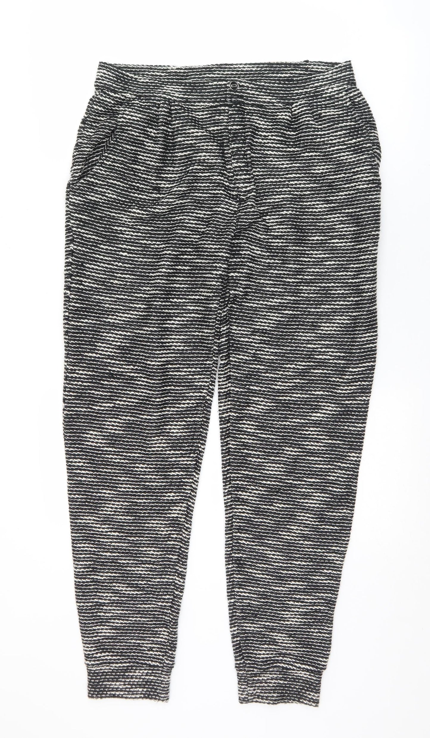 ASOS Womens Black  Acrylic Trousers  Size 10 L30 in Regular Zip