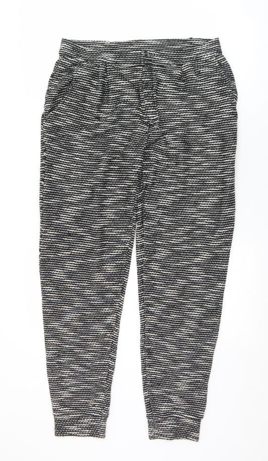 ASOS Womens Black  Acrylic Trousers  Size 10 L30 in Regular Zip