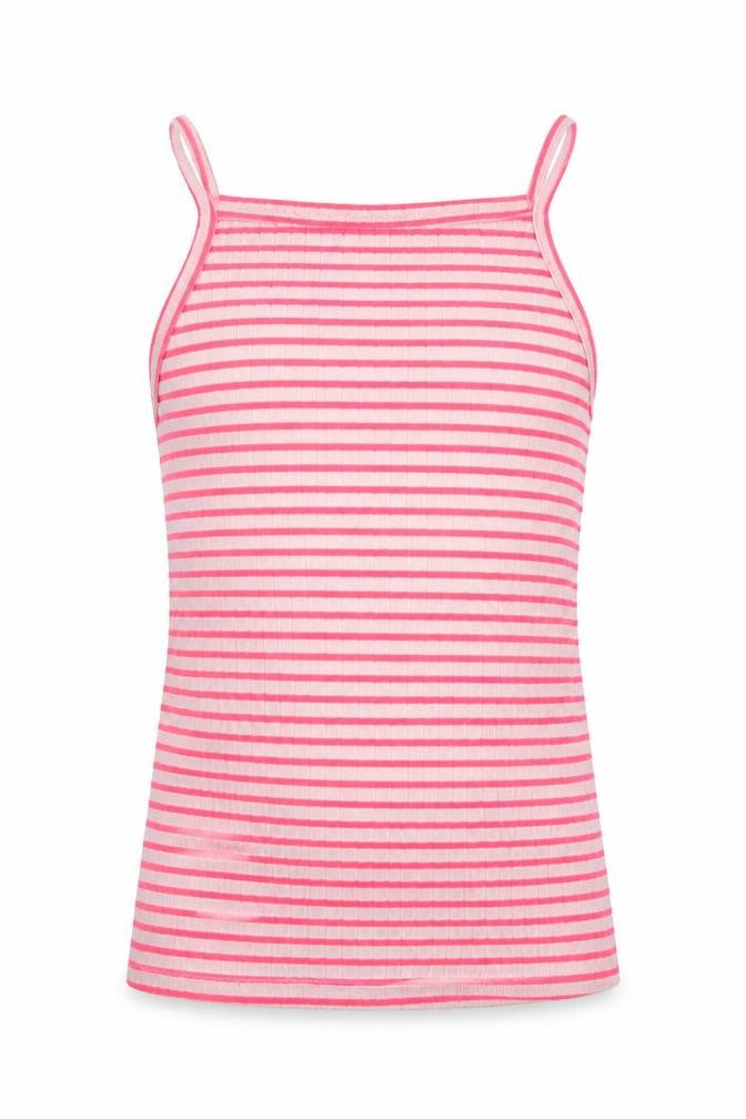F&F Girls Pink Striped Polyester Camisole Tank Size 9-10 Years Halter