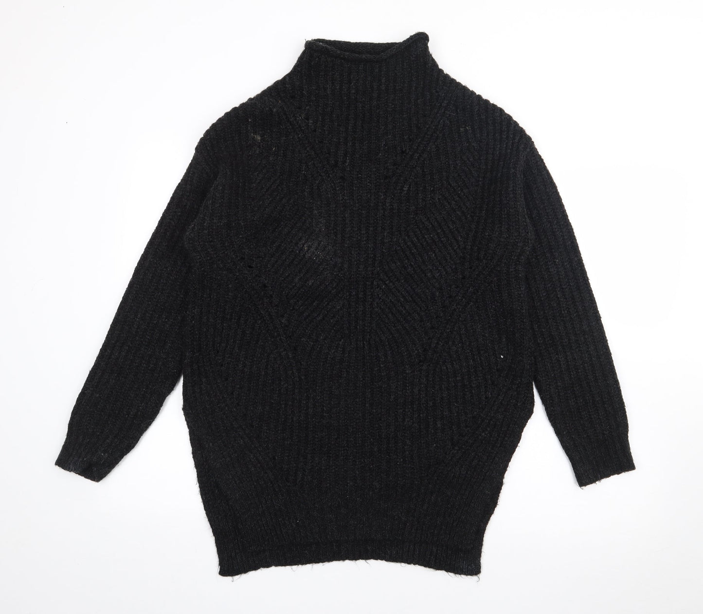 Papaya Womens Black High Neck  Acrylic Pullover Jumper Size M