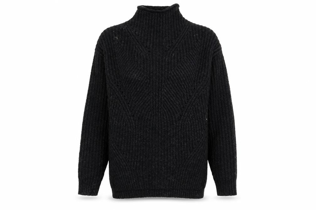 Papaya Womens Black High Neck  Acrylic Pullover Jumper Size M