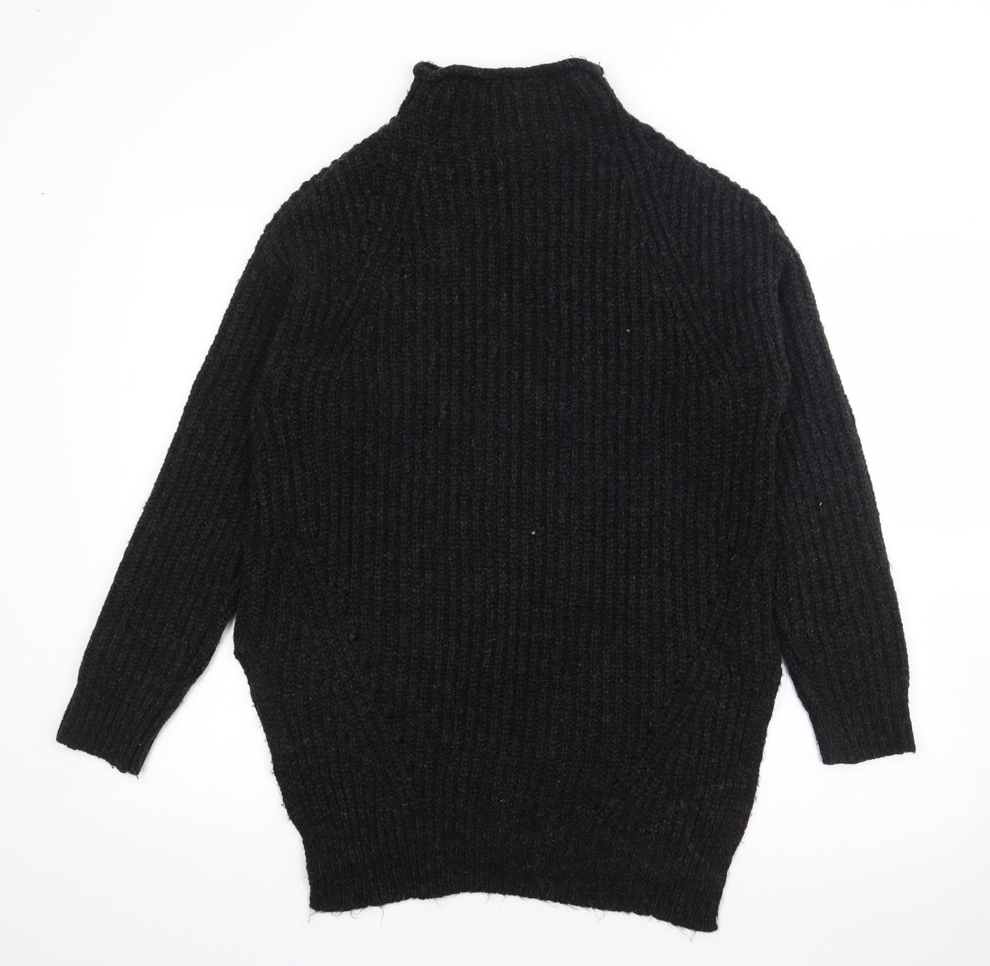 Papaya Womens Black High Neck  Acrylic Pullover Jumper Size M
