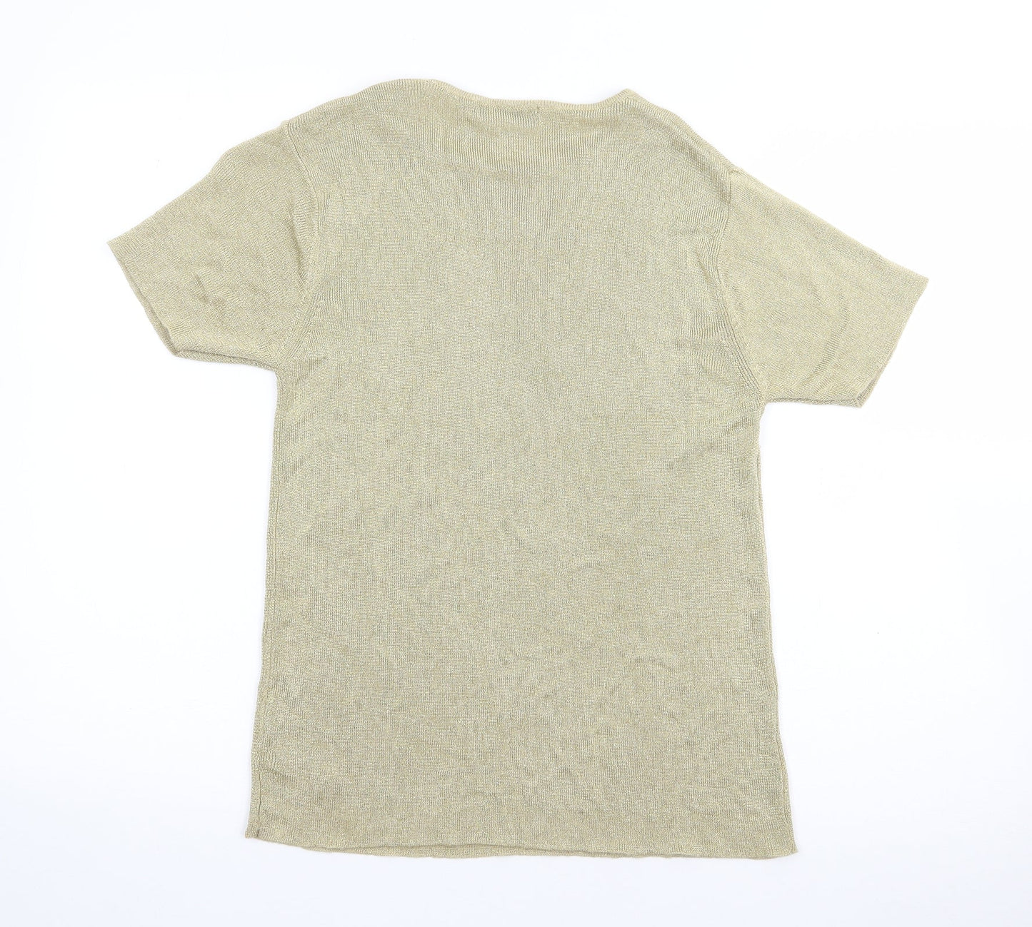 St Bernard Womens Gold  Viscose Basic T-Shirt Size 14 Round Neck