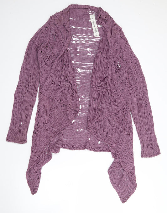 Eisamarda Womens Purple Roll Neck  Acrylic Cardigan Jumper Size L