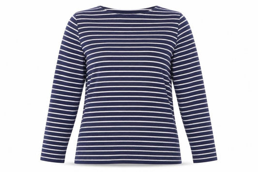 J4 Clothing Womens Black Striped Cotton Basic T-Shirt Size S Round Neck