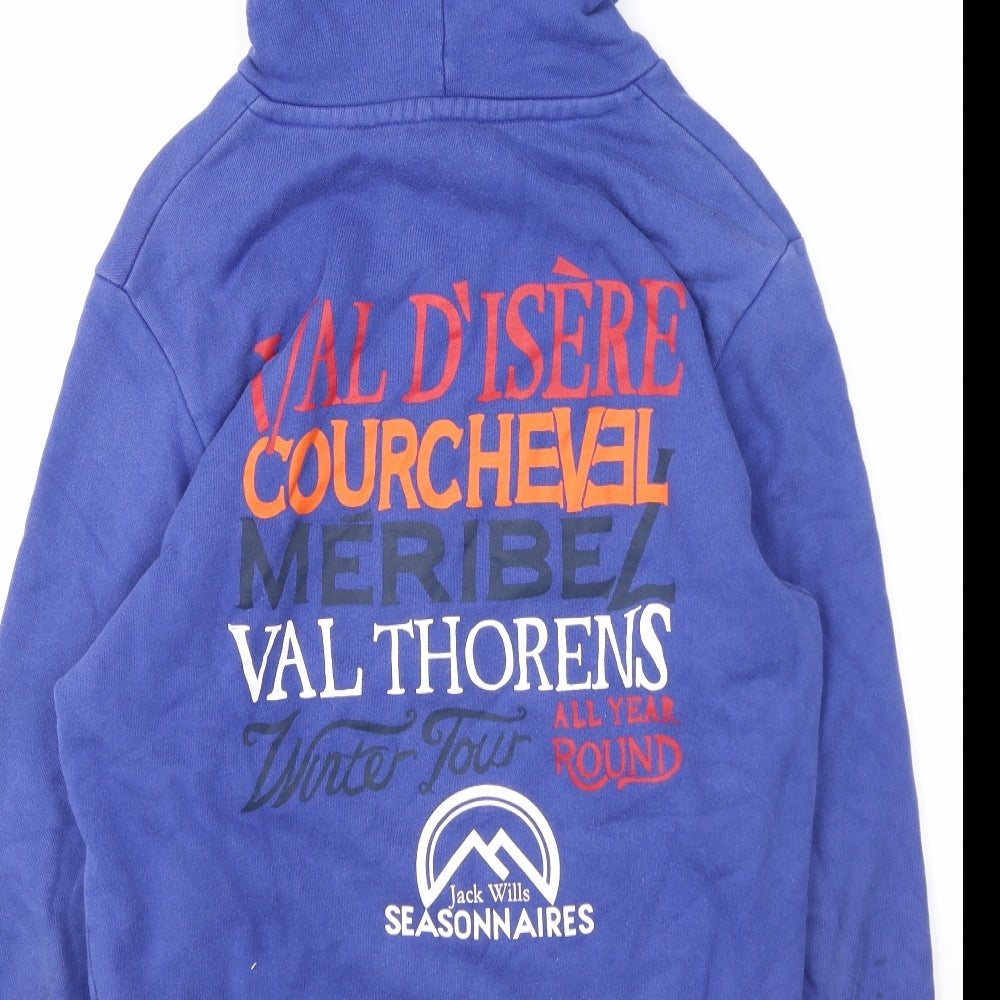 Jack Wills Mens Purple  Cotton Pullover Hoodie Size XS